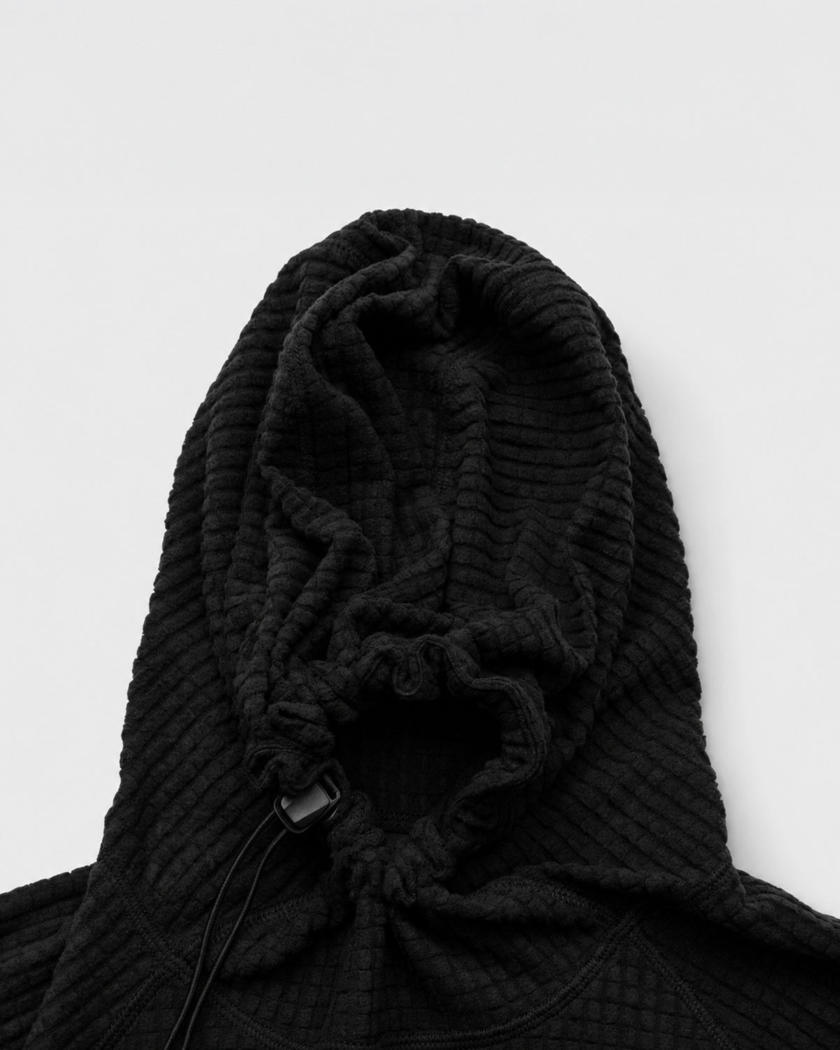 HUDSWELL PULLOVER GRID FLEECE HOODIE BLACK