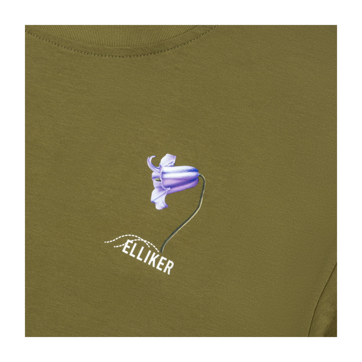 RILL BLUEBELL PRINT SHORT SLEEVE T-SHIRT MOSS GREEN