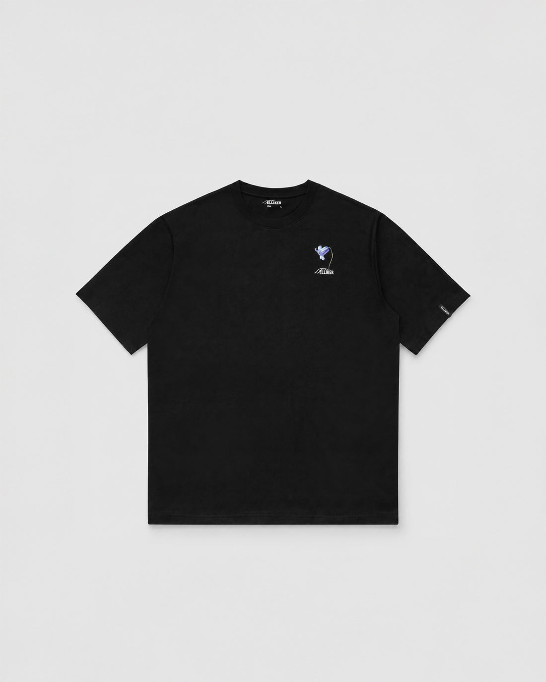 RILL BLUEBELL PRINT SHORT SLEEVE T-SHIRT BLACK 