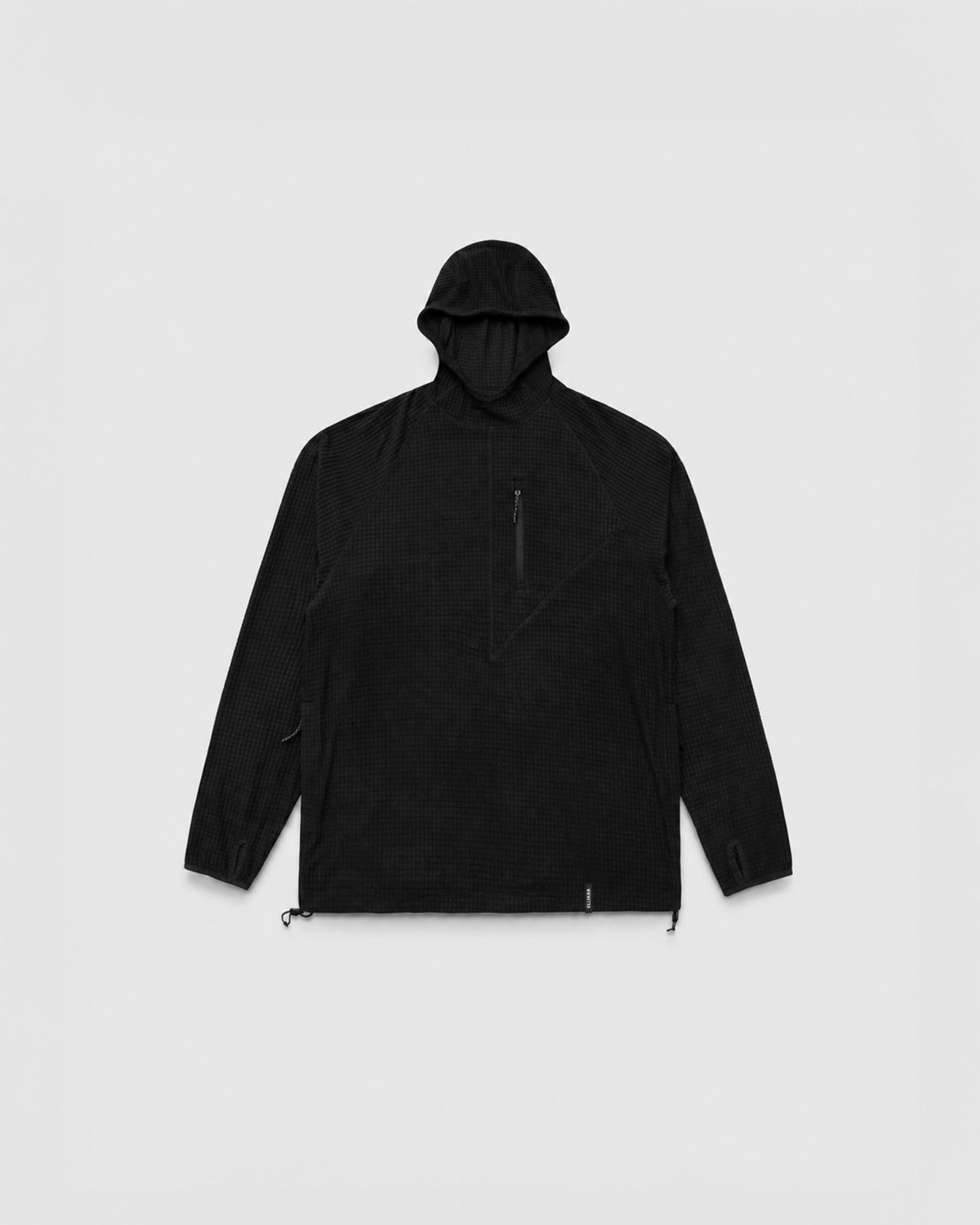 HUDSWELL PULLOVER GRID FLEECE HOODIE BLACK 