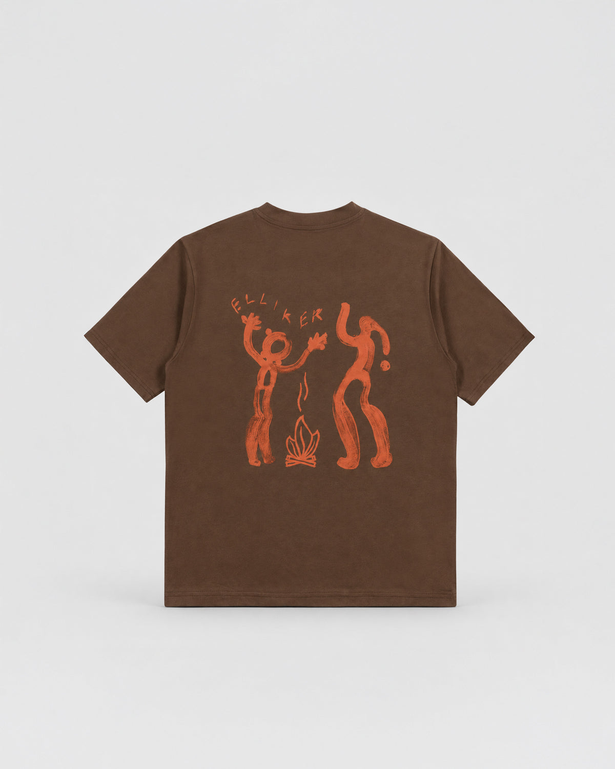 RILL CAMPFIRE PRINT SHORT SLEEVE T-SHIRT DARKBROWN 