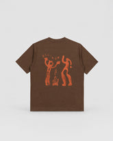 RILL CAMPFIRE PRINT SHORT SLEEVE T-SHIRT DARKBROWN 