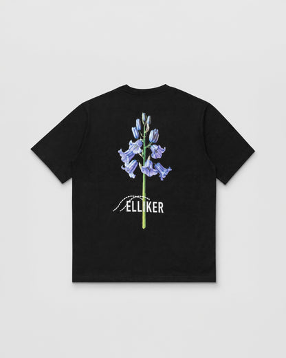 RILL BLUEBELL PRINT SHORT SLEEVE T-SHIRT BLACK 