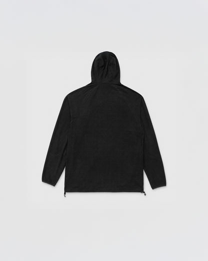 HUDSWELL PULLOVER GRID FLEECE HOODIE BLACK 