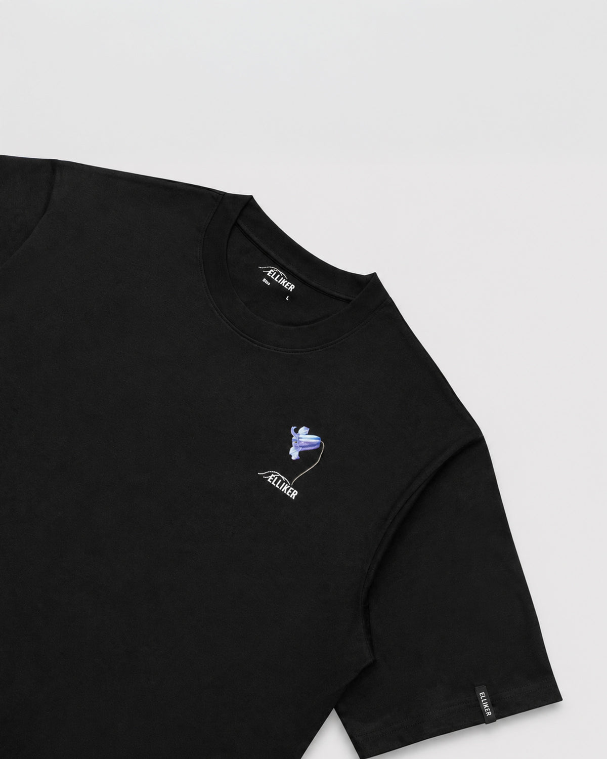 RILL BLUEBELL PRINT SHORT SLEEVE T-SHIRT BLACK 