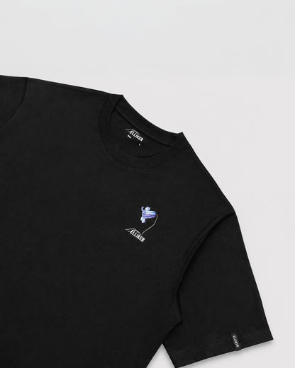 RILL BLUEBELL PRINT SHORT SLEEVE T-SHIRT BLACK 