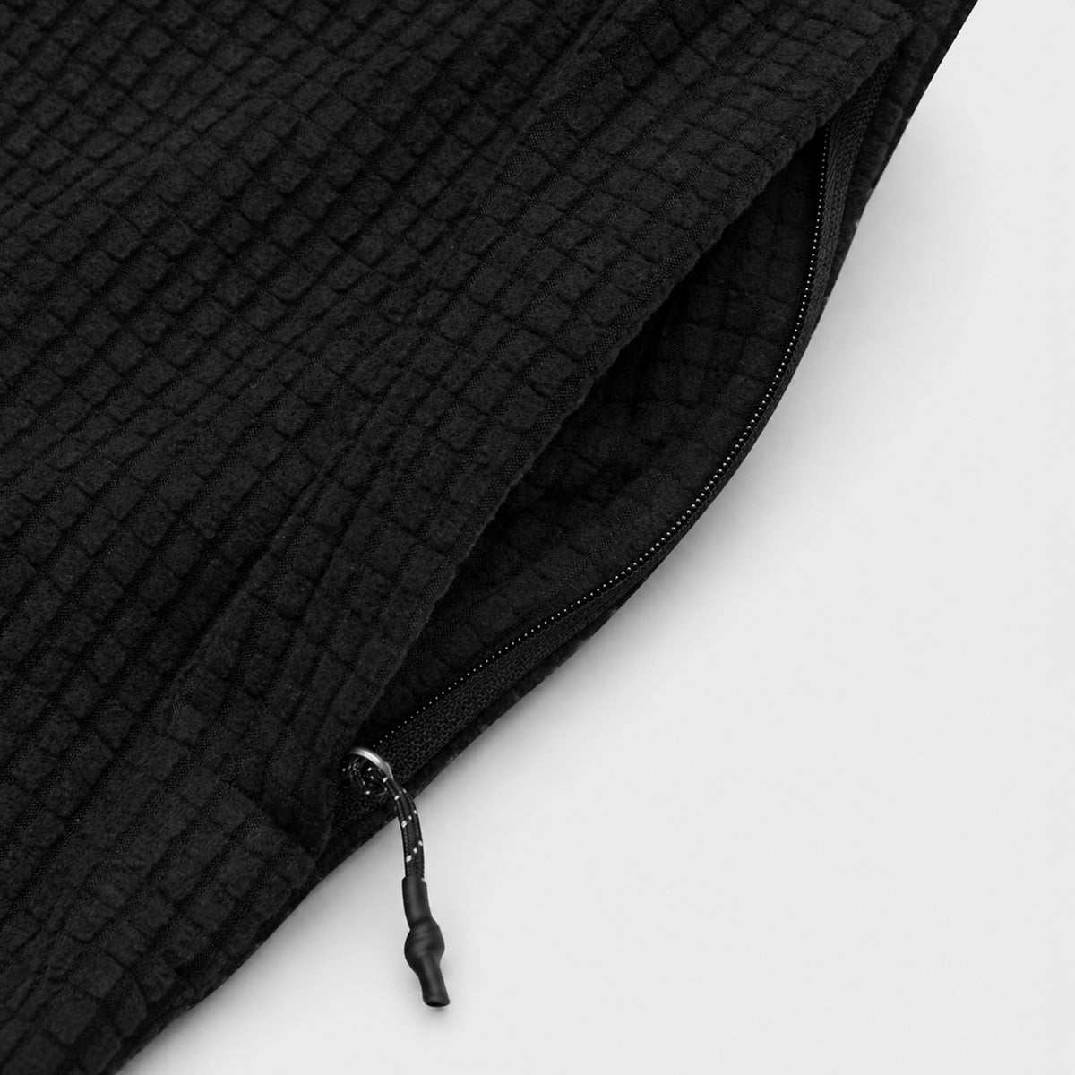 HUDSWELL PULLOVER GRID FLEECE HOODIE BLACK 