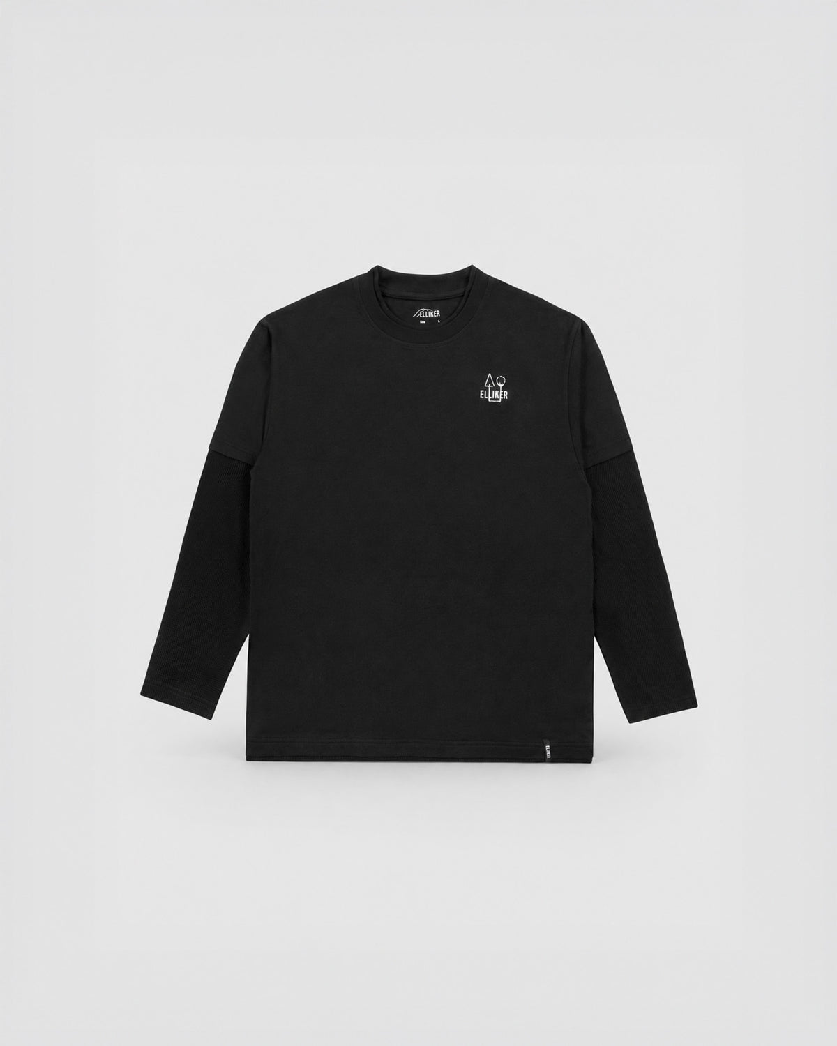 LOWN CAMPFIRE PRINT LONG SLEEVE T-SHIRT BLACK 