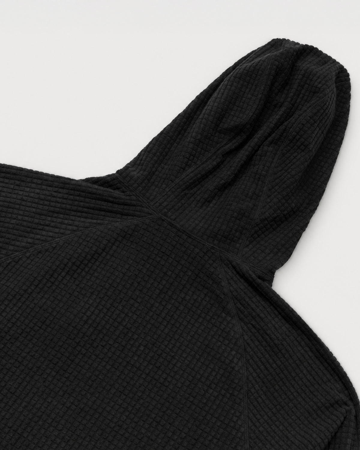 HUDSWELL PULLOVER GRID FLEECE HOODIE BLACK 