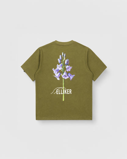 RILL BLUEBELL PRINT SHORT SLEEVE T-SHIRT MOSS GREEN 