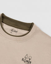 LOWN CAMPFIRE PRINT LONG SLEEVE T-SHIRT PEBBLE 