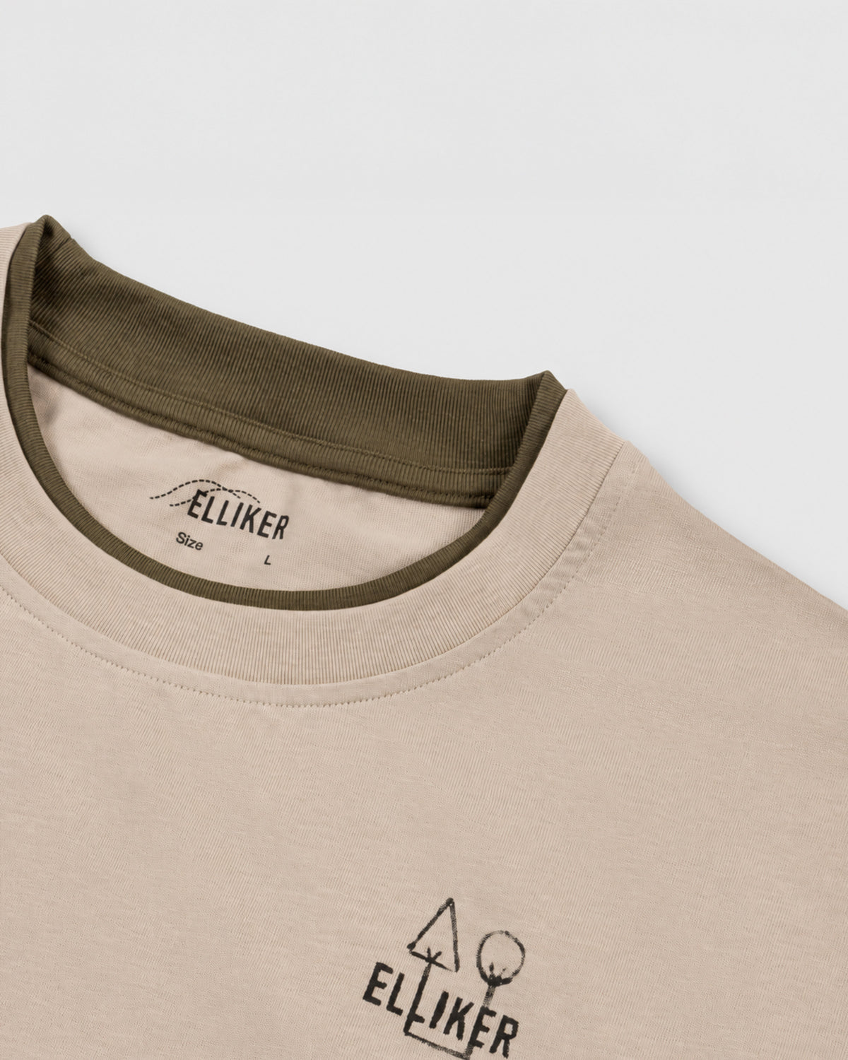 LOWN CAMPFIRE PRINT LONG SLEEVE T-SHIRT PEBBLE 