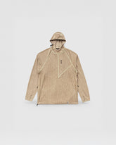 HUDSWELL PULLOVER GRID FLEECE HOODIE TAUPE 