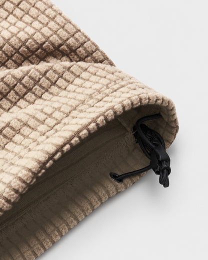HUDSWELL PULLOVER GRID FLEECE HOODIE TAUPE 
