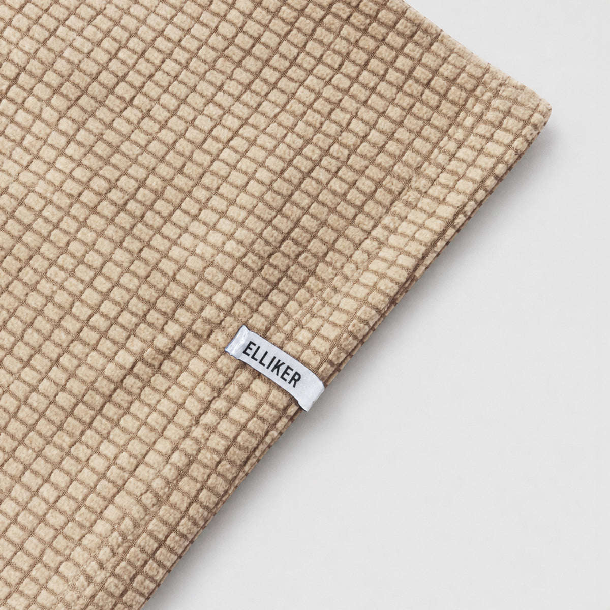 HUDSWELL PULLOVER GRID FLEECE HOODIE TAUPE 