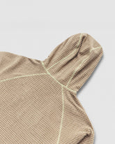 HUDSWELL PULLOVER GRID FLEECE HOODIE TAUPE 