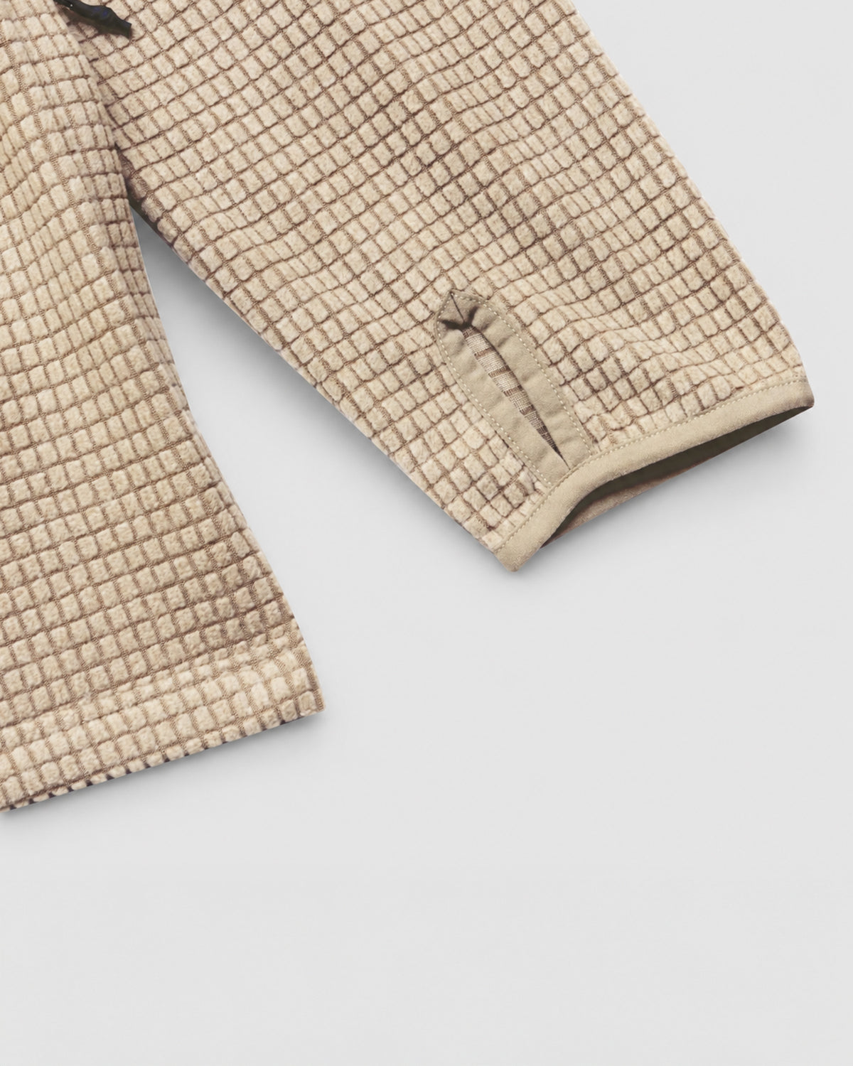HUDSWELL PULLOVER GRID FLEECE HOODIE TAUPE 