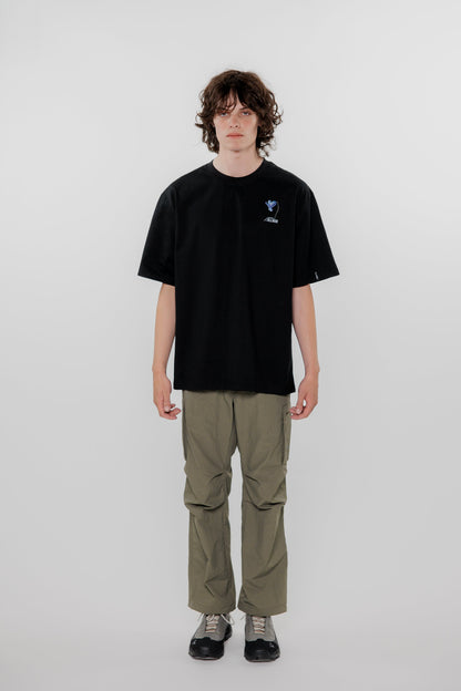RILL BLUEBELL PRINT SHORT SLEEVE T-SHIRT BLACK 