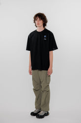 RILL BLUEBELL PRINT SHORT SLEEVE T-SHIRT BLACK 
