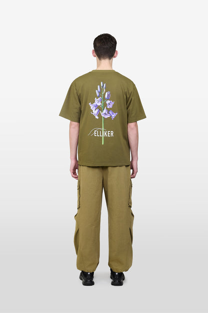 RILL BLUEBELL PRINT SHORT SLEEVE T-SHIRT MOSS GREEN 