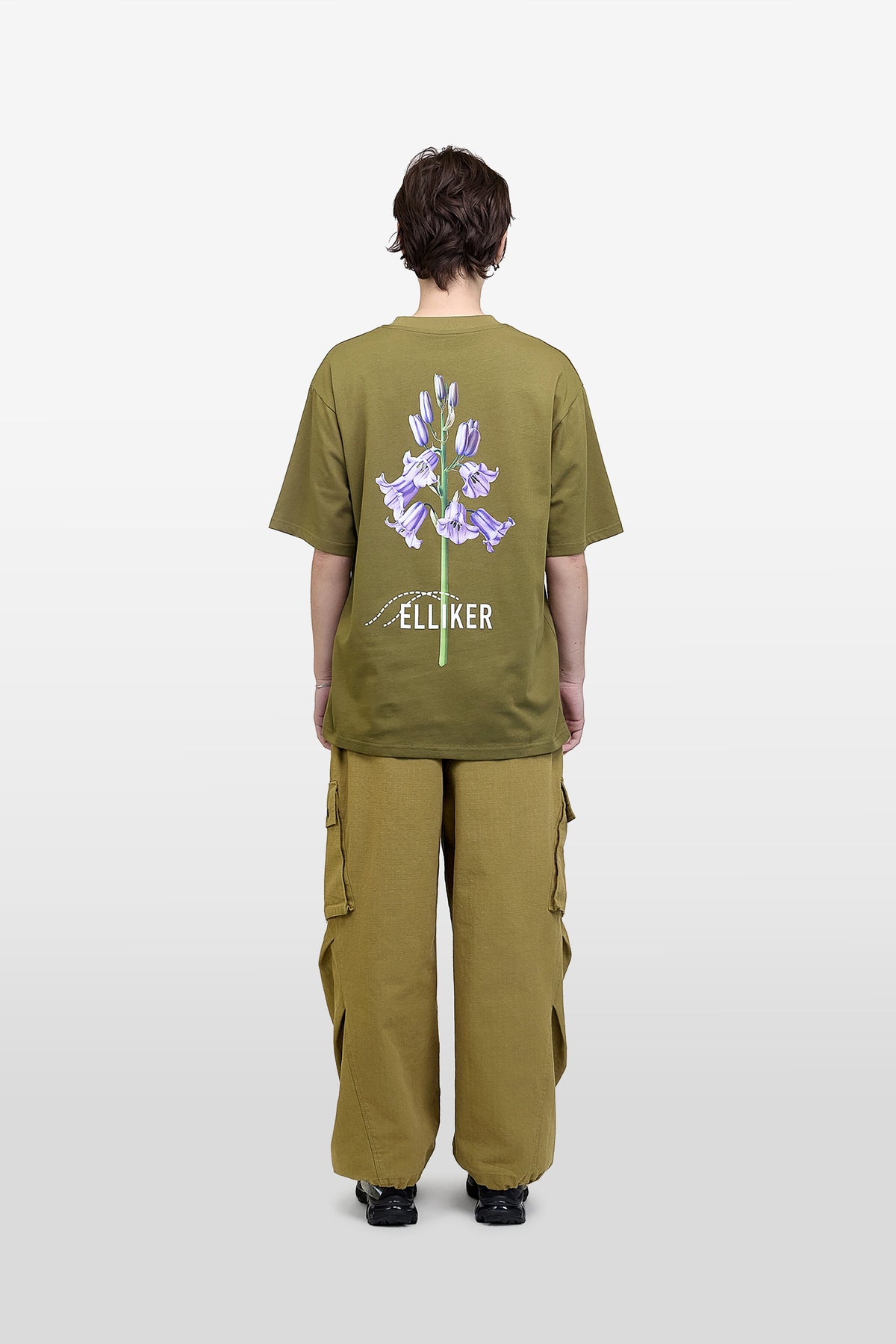 RILL BLUEBELL PRINT SHORT SLEEVE T-SHIRT MOSS GREEN 