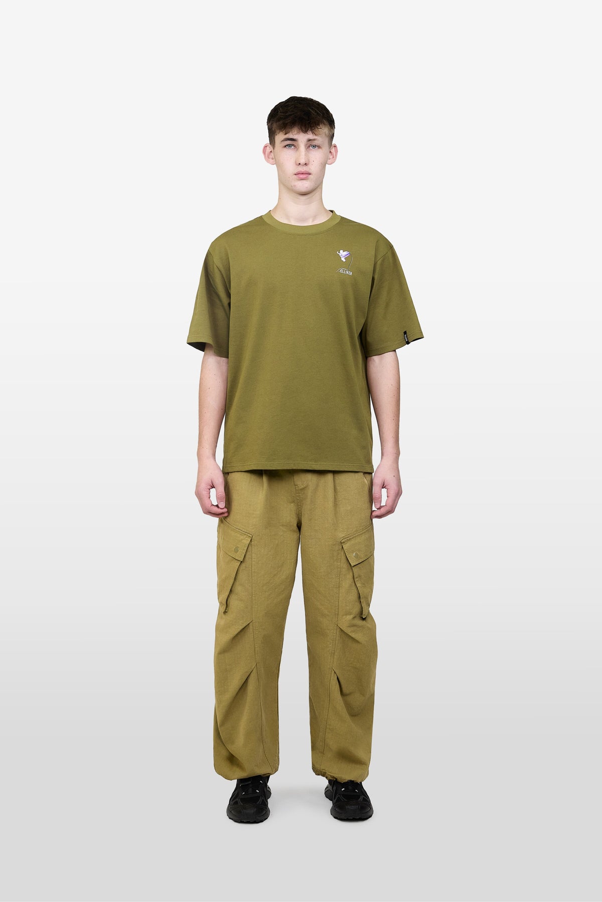 RILL BLUEBELL PRINT SHORT SLEEVE T-SHIRT MOSS GREEN 
