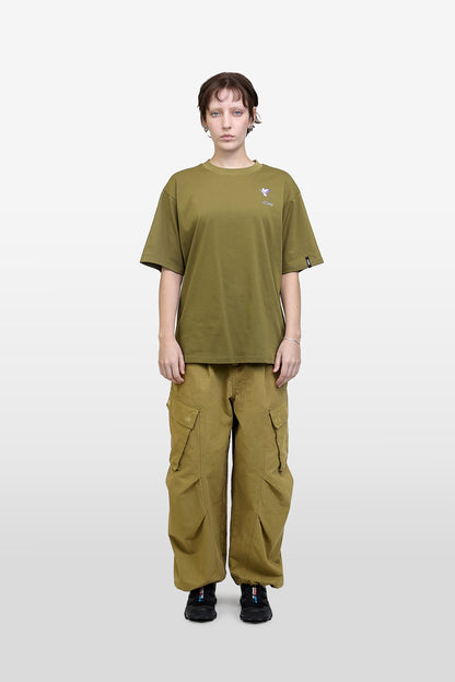 RILL BLUEBELL PRINT SHORT SLEEVE T-SHIRT MOSS GREEN 