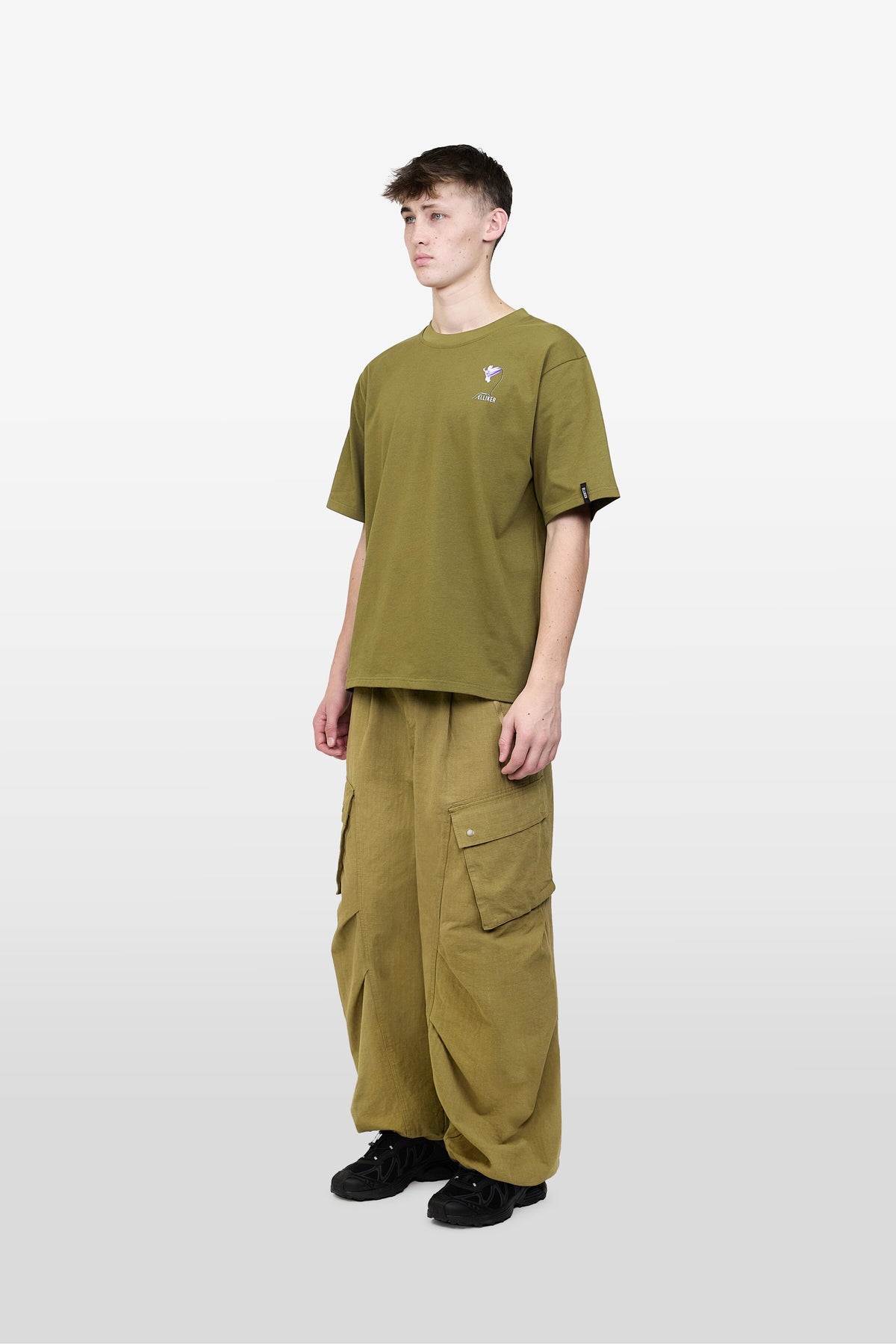 RILL BLUEBELL PRINT SHORT SLEEVE T-SHIRT MOSS GREEN 