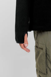 HUDSWELL PULLOVER GRID FLEECE HOODIE BLACK 