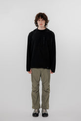 HUDSWELL PULLOVER GRID FLEECE HOODIE BLACK 