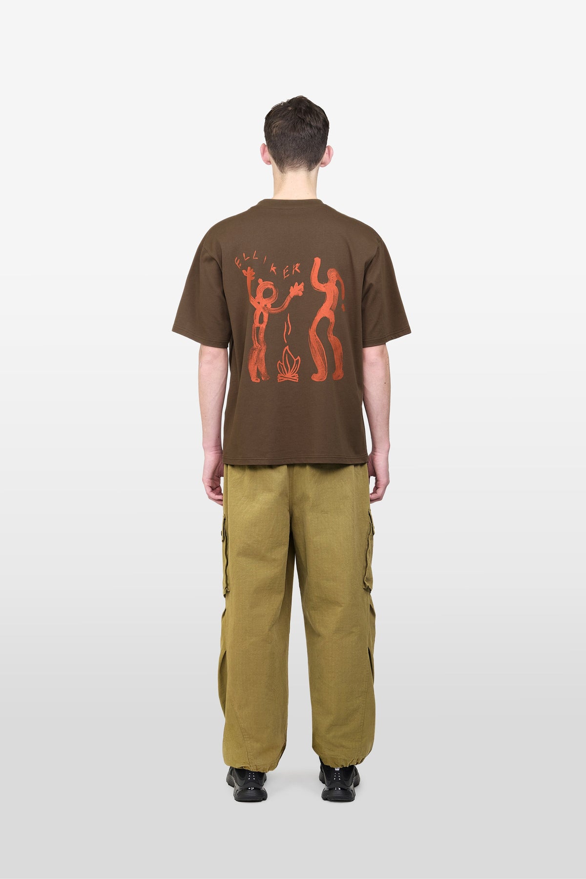 RILL CAMPFIRE PRINT SHORT SLEEVE T-SHIRT DARKBROWN 