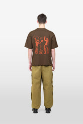 RILL CAMPFIRE PRINT SHORT SLEEVE T-SHIRT DARKBROWN 