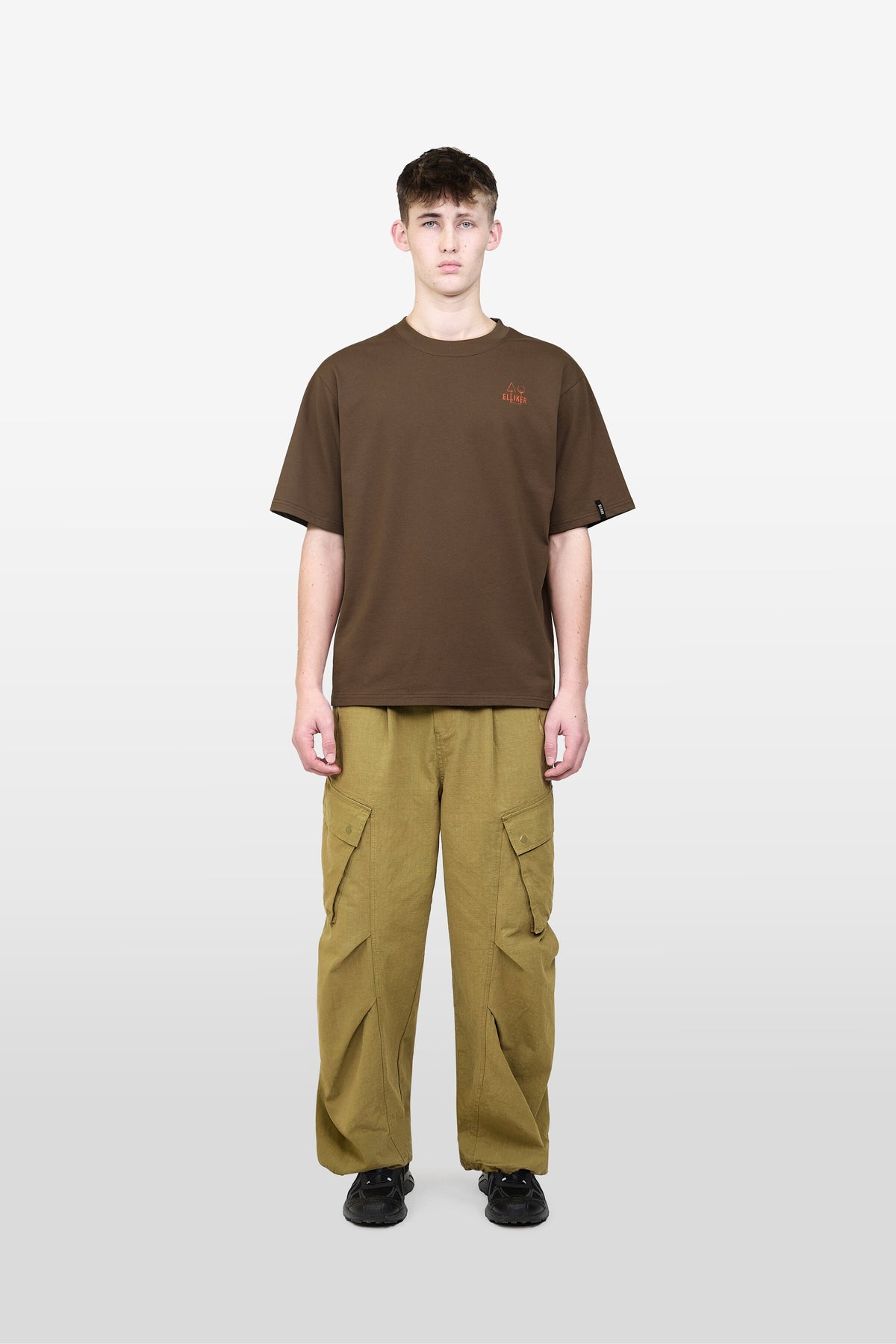 RILL CAMPFIRE PRINT SHORT SLEEVE T-SHIRT DARKBROWN 
