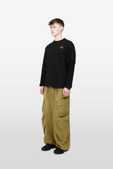 LOWN CAMPFIRE PRINT LONG SLEEVE T-SHIRT BLACK 